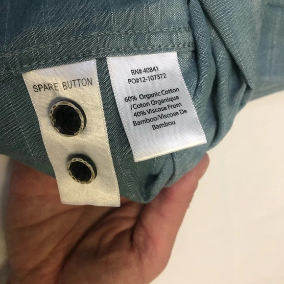 Cariloha Cotton/Bamboo Light Blue-Green Short Sleeve Shirt 2XL - Picture 8 of 8